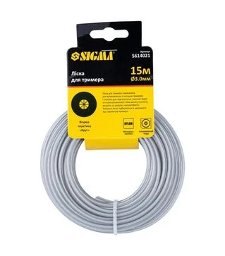 Ліска для тримера Sigma з алюмінієвим кордом Ø3,0мм, 15м (5614021)