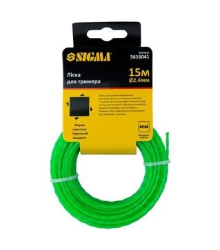 Ліска для тримера Sigma кручений квадрат Ø2,4мм, 15м (5616041)