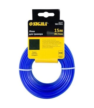Леска для триммера Sigma квадрат Ø2,7мм, 15м (5617051)