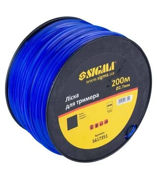 Ліска для тримера Sigma квадрат &Oslash;2,7мм, 200м котушка (5617351)