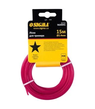 Ліска для тримера Sigma зірка Ø2,4мм, 15м (5620041)