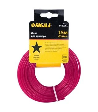 Ліска для тримера Sigma зірка &Oslash;3,0мм, 15м (5620061)