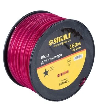 Леска для триммера Sigma звезда &Oslash;3,0мм, 160м катушка (5620411)