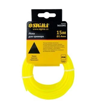 Леска для триммера Sigma треугольник &Oslash;2,4мм, 15м (5621041)
