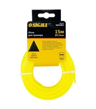 Леска для триммера Sigma треугольник Ø3,0мм, 15м (5621061)