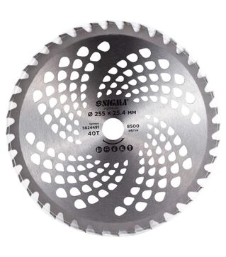 Диск для тримера Sigma з твердосплавними напайками &Oslash;255&times;25,4мм, 40Т (5624491)