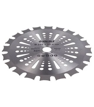 Диск для триммера Sigma с твердосплавными напайками Ø255×25,4мм, 40Т, двухсторонний (5624571)