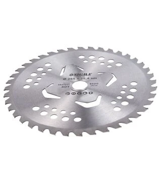 Диск для триммера Sigma с твердосплавными напайками Ø255×25,4мм, 40Т, 4 подрезных лопата (5624601)