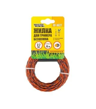 Волосінь для тримера MASTERTOOL SPIRAL, безшумна, 2,7 мм, 15 м (19-1627)