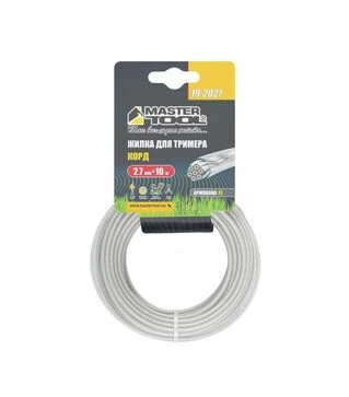 Корд для триммера MASTERTOOL со стальным сердечником 2,7 мм, 10 м (19-2027)