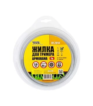 Корд для триммера MASTERTOOL со стальным сердечником 3 мм, 35 м блистер (19-2014)