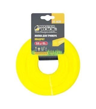 Леска для триммера MASTERTOOL квадратная 3 мм, 15 м (19-1430)