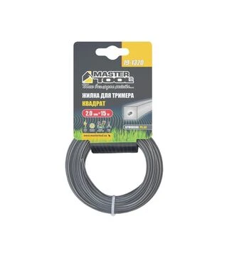 Волосінь для тримера MASTERTOOL квадратна, армована, 2 мм, 15 м (19-1320)