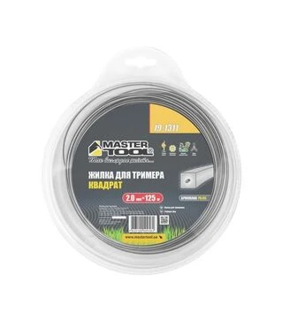 Волосінь для тримера MASTERTOOL квадратна, армована, 2 мм, 125 м блістер (19-1311)