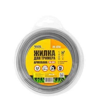 Волосінь для тримера MASTERTOOL квадратна, армована, 3 мм, 52 м блістер (19-1314)