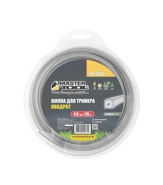 Волосінь для тримера MASTERTOOL квадратна, армована, 4 мм, 29 м блістер (19-1315)