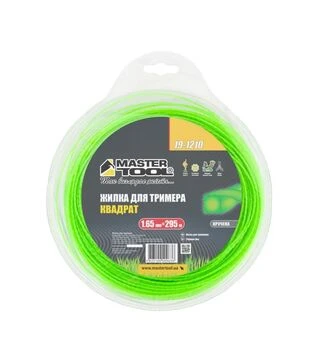 Леска для триммера MASTERTOOL квадрат витая, 1,65 мм, 295 м блистер (19-1210)