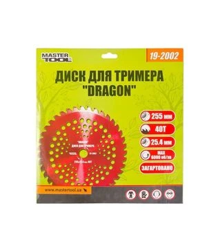 Диск для триммера MASTERTOOL DRAGON 255х25,4,40Т с победитовой напайкой, закаленный (19-2002)