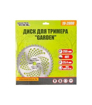 Диск для триммера MASTERTOOL GARDEN 255х25,4,40Т с победитовой напайкой (19-2000)