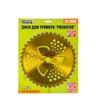 Диск для тримера MASTERTOOL PREDATOR 255х25,4, 40Т з побідитовою напайкою, загартований (19-2004)