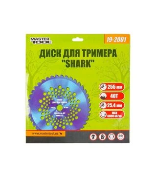 Диск для триммера MASTERTOOL SHARK 255х25,4, 40Т с победитовой напайкой (19-2001)