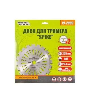 Диск для триммера MASTERTOOL SPIKE 255х25,4, 40Т с победитовой напайкой (19-2003)
