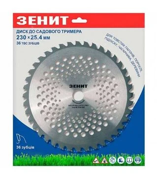 Диск для триммера Зенит 230х25.4 мм, 36 ТВС зубцов (40236049)