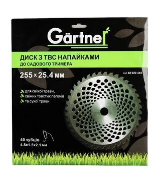 Диск для триммера GARTNER 255х25.4 мм, 40 ТВС зубцов (40020445)