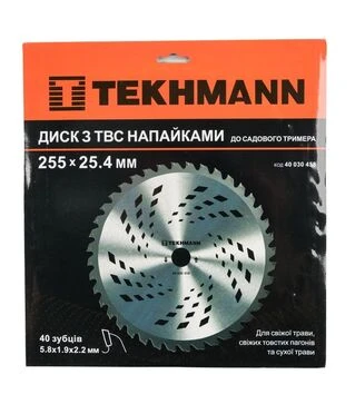 Диск для тримера Tekhmann 255х25.4 мм, 40 ТВС зубців (40030458)