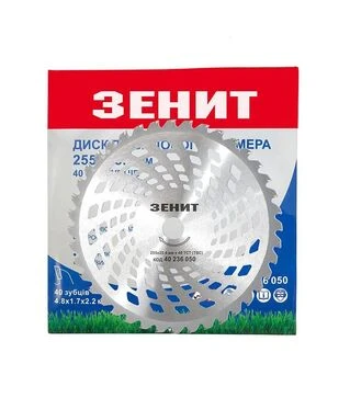 Диск для триммера Зенит 255х25.4 мм 40 ТВС зубцов (40236050)