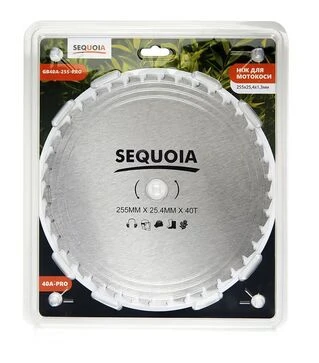 Нож для триммера SEQUOIA &Oslash;255х25,4 мм, 1,3 мм, 40-зубчатый, с напайками (GB40A-255-PRO)