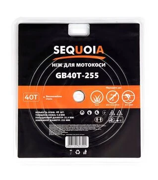 Ніж для тримера SEQUOIA &Oslash;255х25,4 мм, 1,6 мм, 40-зубчатий (GB40T-255)