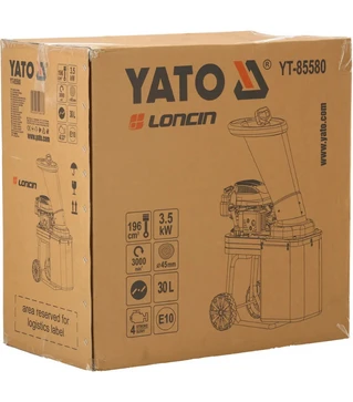 Садовий подрібнювач бензиновий YATO YT-85580, 3,5 кВт