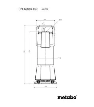 Насос занурювальний напірний Metabo TDPA 6200/4 Inox, 1100 Вт (601773000)