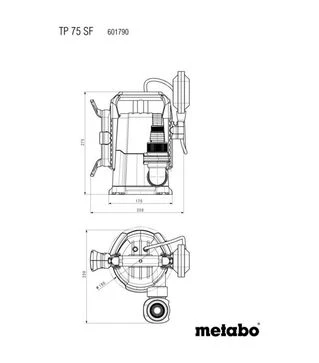 Насос занурювальний для чистої води Metabo TP 75 SF, з поплавком (601790000)