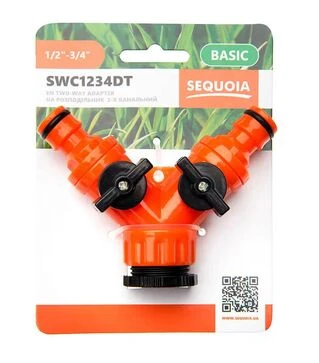 Конектор двоканальний SEQUOIA SWC1234DT, 1/2"-3/4" (SWC1234DT)