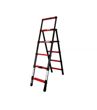 Стремянка двухсторонняя GTM, телескопическая, 5 ступеней, верхняя ступень 1,7 м (KME5056B/5+6)