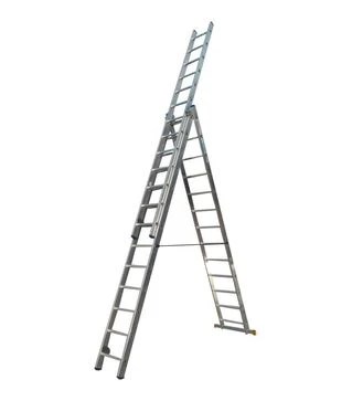 Лестница раскладная ELKOP трехсекционная 3,5-8,2 м с металлической растяжкой (VHR Р 3*13)