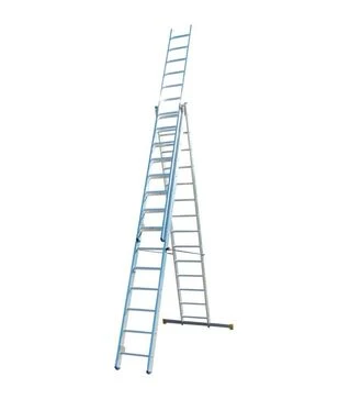 Лестница раскладная ELKOP трехсекционная 3,8-9 м с металлической растяжкой (VHR P 3*14)