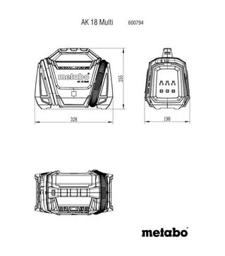 Компресор акумуляторний Metabo AK 18 Multi, без АКБ та ЗП (600794850)