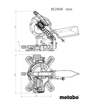 Пила торцовочная Metabo KS 216 M + дополнительный диск (610216900)
