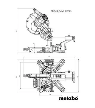 Пила торцювальна Metabo KGS 305 M, з функцією протягування + станина KSU 251 (691215000)