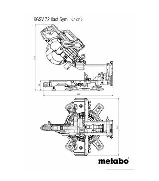 Пила торцовочная Metabo KGSV 72 Xact SYM, с системой симметричной резки (612216000)