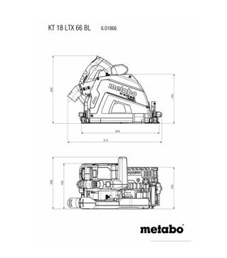 Пила заглибна акумуляторна Metabo KT 18 LTX 66 BL, 18 В, 2x8 А*Год + FS 160, кейс (691172810)