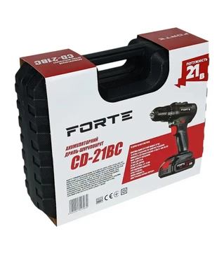 Дрель-шуруповерт аккумуляторный Forte CD-21BC 21В, 2А (142793)