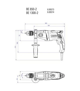 Дриль Metabo BEV 1300-2, 1300 Вт, швидкозатискний патрон (600574810)