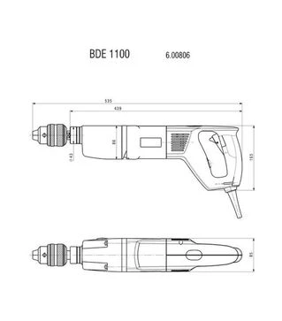 Дриль Metabo BDE 1100, 1100 Вт (600806000)