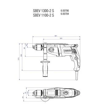 Дрель ударная Metabo SBEV 1300-2 S Futuro Plus, 1300 Вт, кейс (600786500)