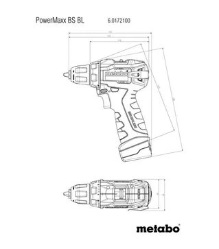 Дрель-шуруповерт аккумуляторный Metabo PowerMaxx BS BL, 12 В, кейс (601721500)