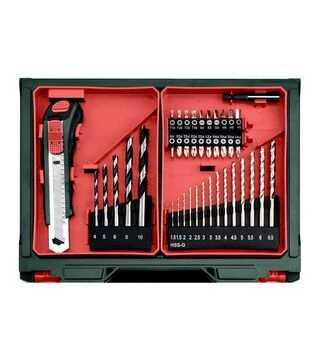 Дрель-шуруповерт аккумуляторный Metabo PowerMaxx BS Basic, 12 В + набор аксессуаров (600080710)